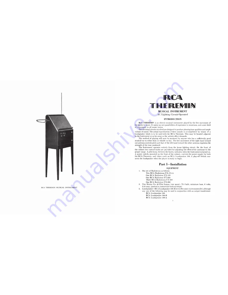 RCA Theremin Instructions Manual Download Page 3