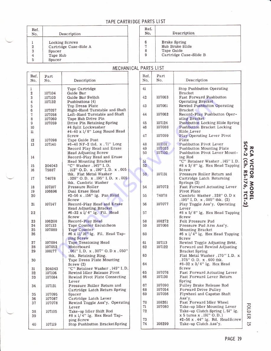 RCA VICTOR RS-176 Manual Download Page 18