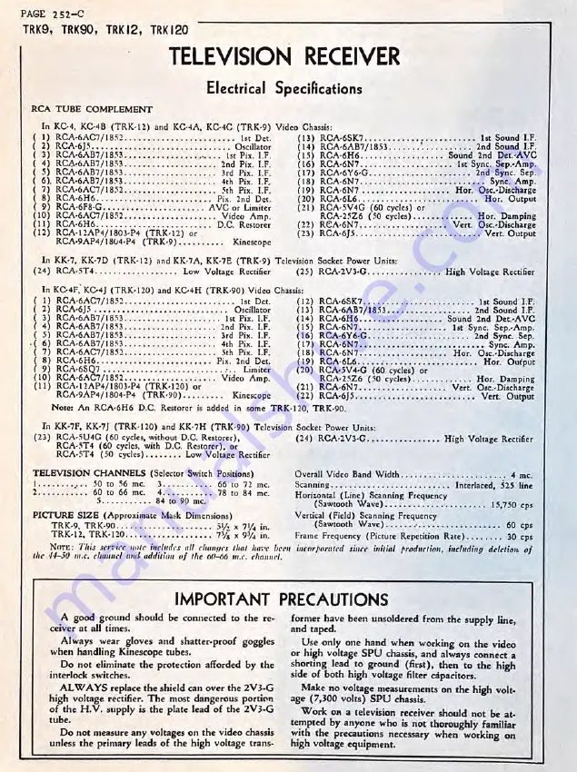 RCA Victor TRK-12 Manual Download Page 2