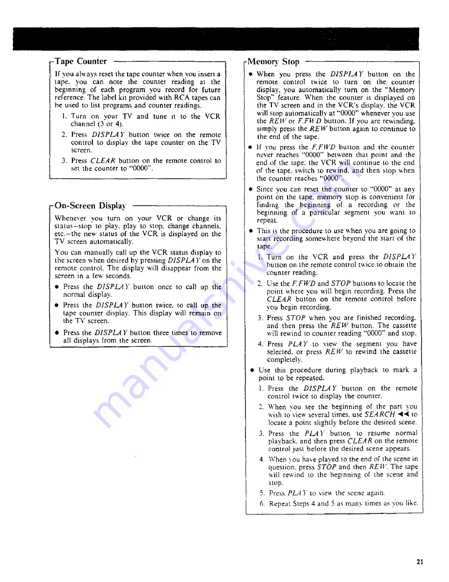 RCA VR270 Owner'S Manual Download Page 23