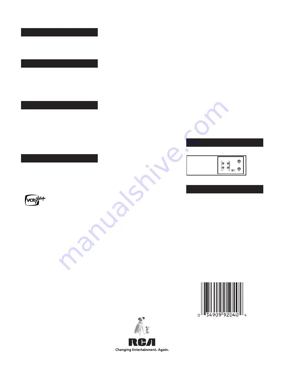 RCA VR354 Specifications Download Page 2