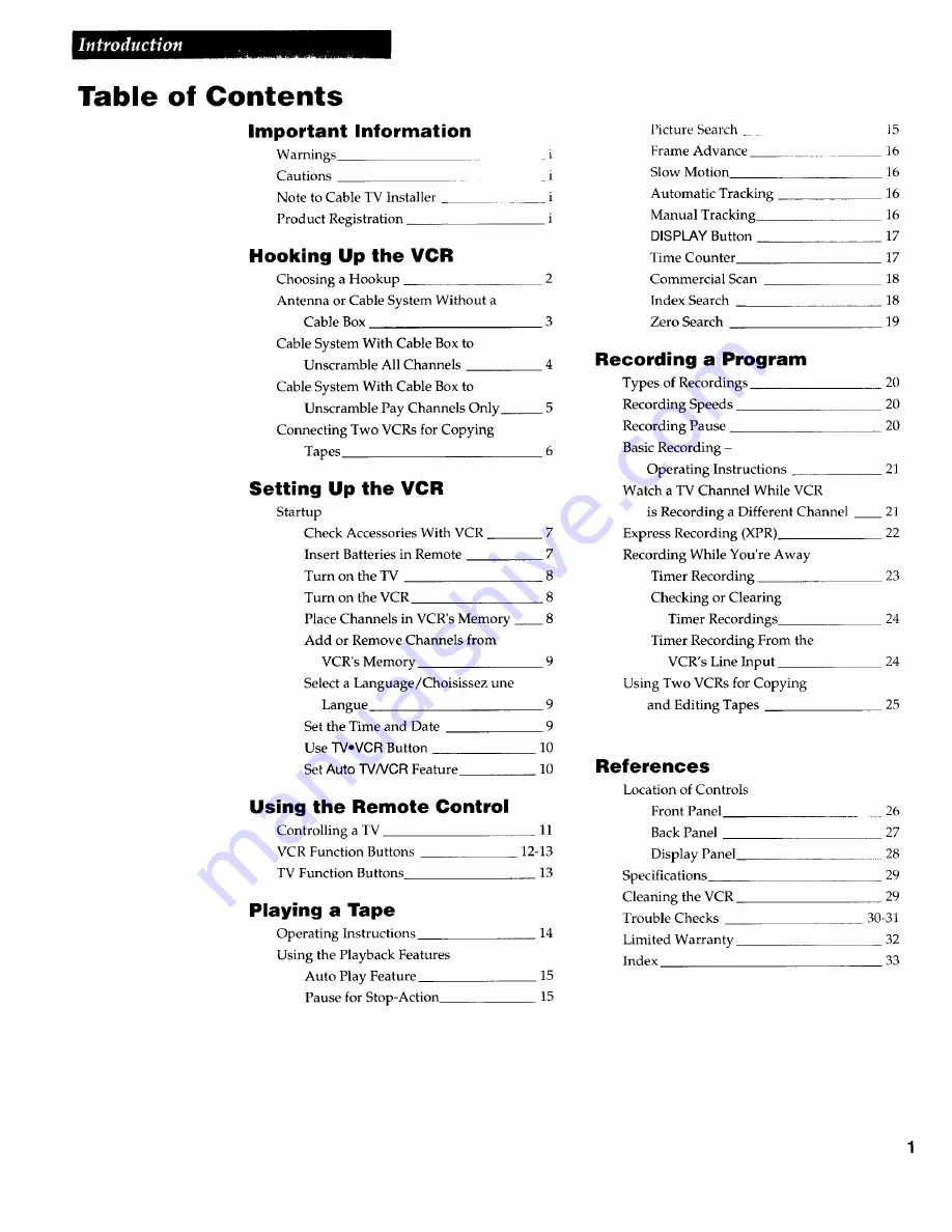 RCA VR509 User Manual Download Page 3