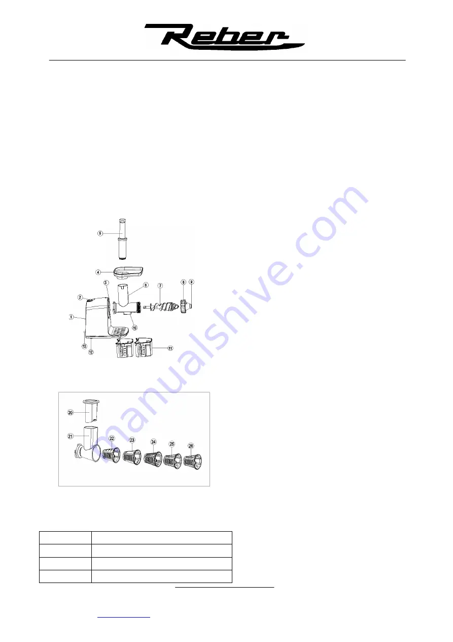 REBER 12000 N GREEN JUICER User Reference Download Page 26