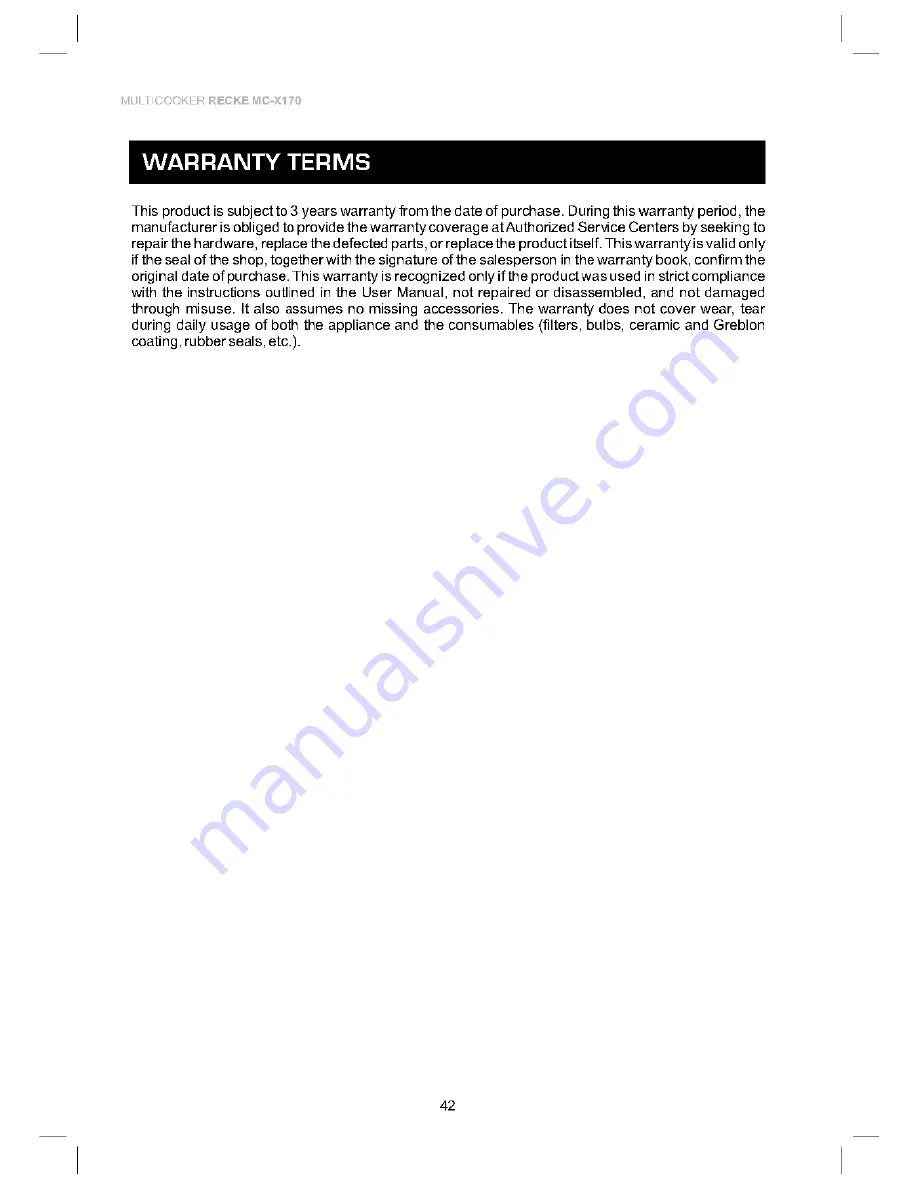 recke MC-X170 User Manual Download Page 42