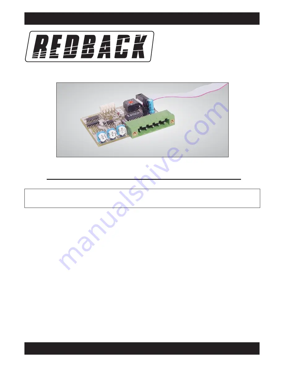 Redback A 2073 Operating Instructions Download Page 1