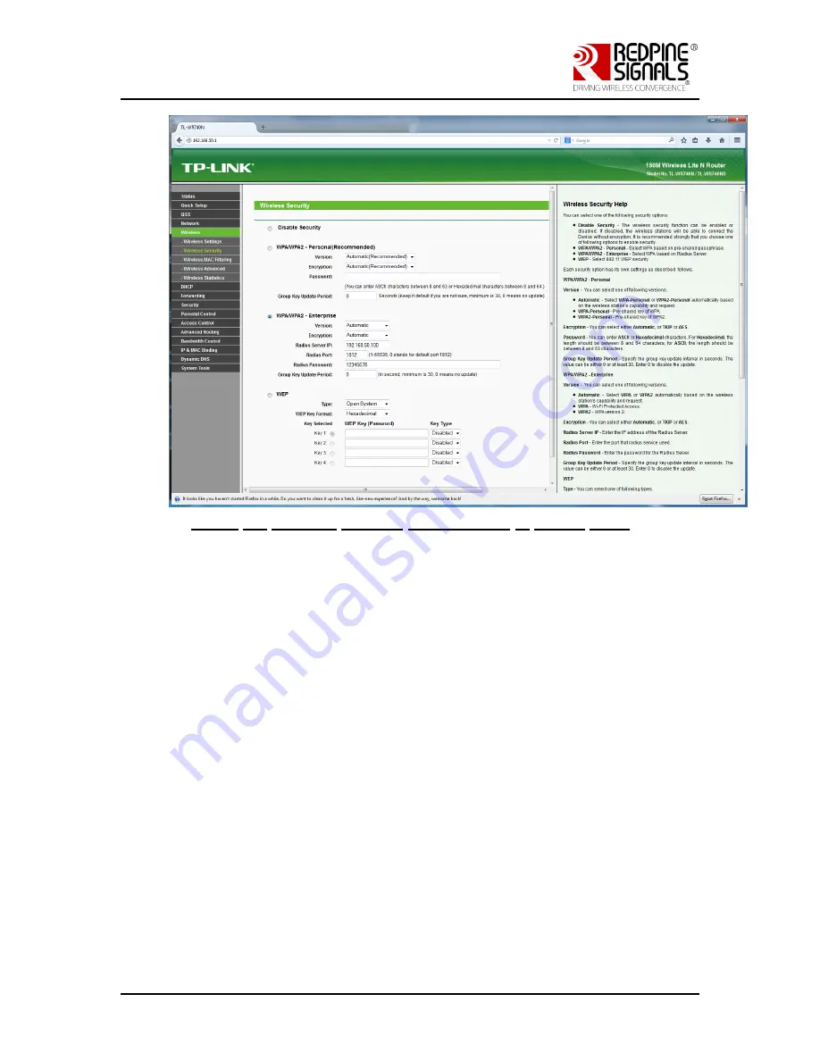 Redpine Signals RS9113 EVB User Manual Download Page 40