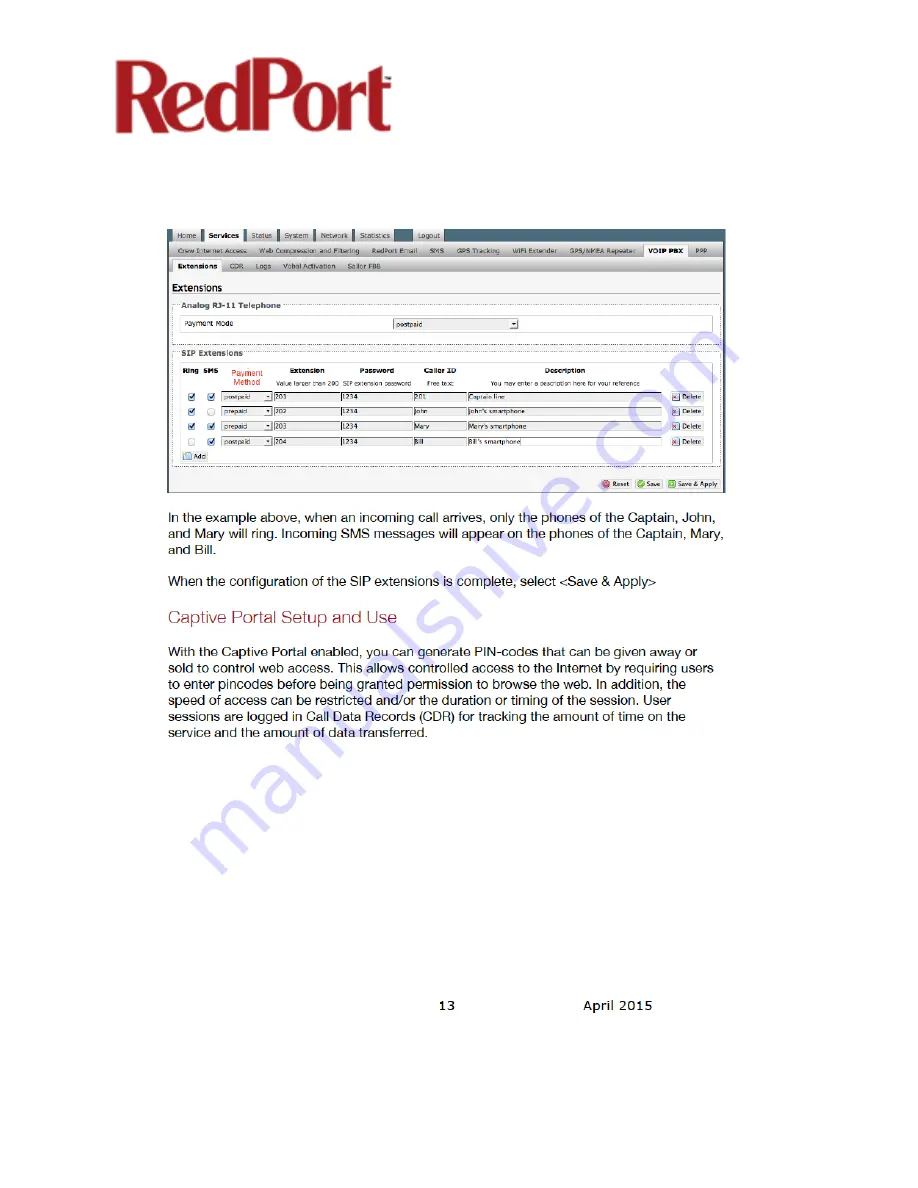 RedPort WXA-153 Скачать руководство пользователя страница 129