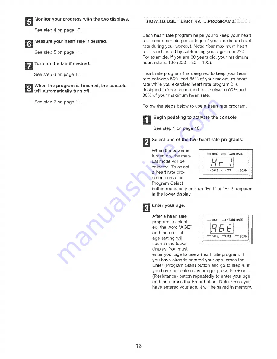 Reebok RB 450 User Manual Download Page 13