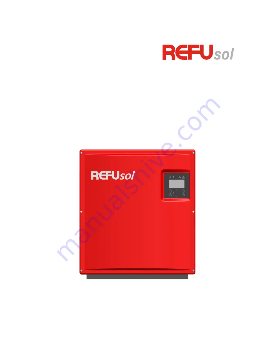 REFU REFUsol 08K Installation And Operating Manual Download Page 1