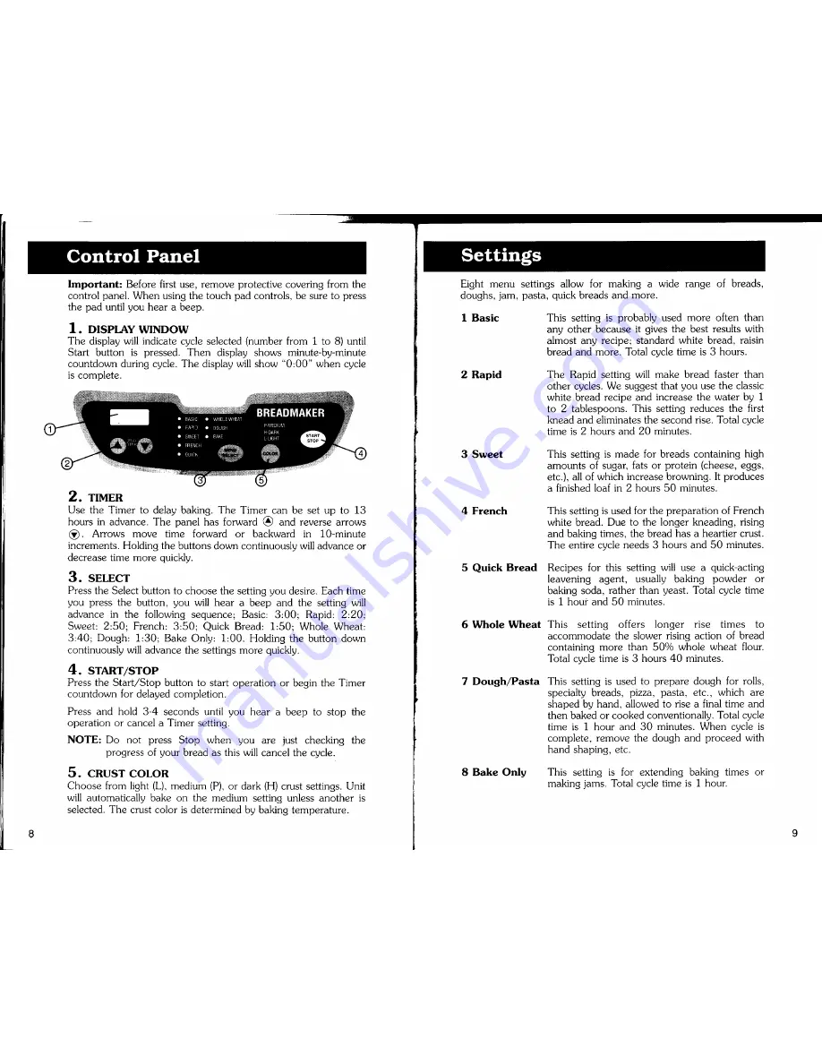 Regal K6725 Manual & Cookbook Download Page 5