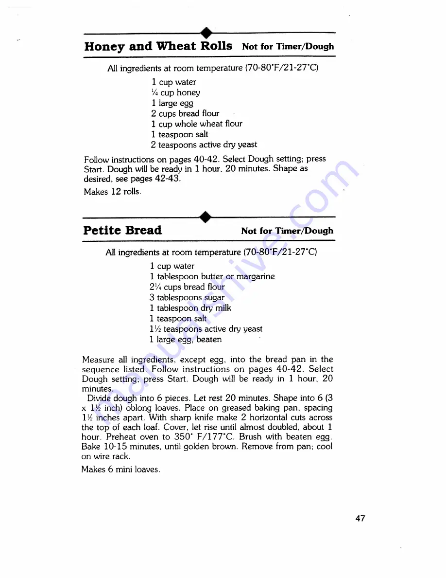 Regal K6769C Manual And Cookbook Download Page 47