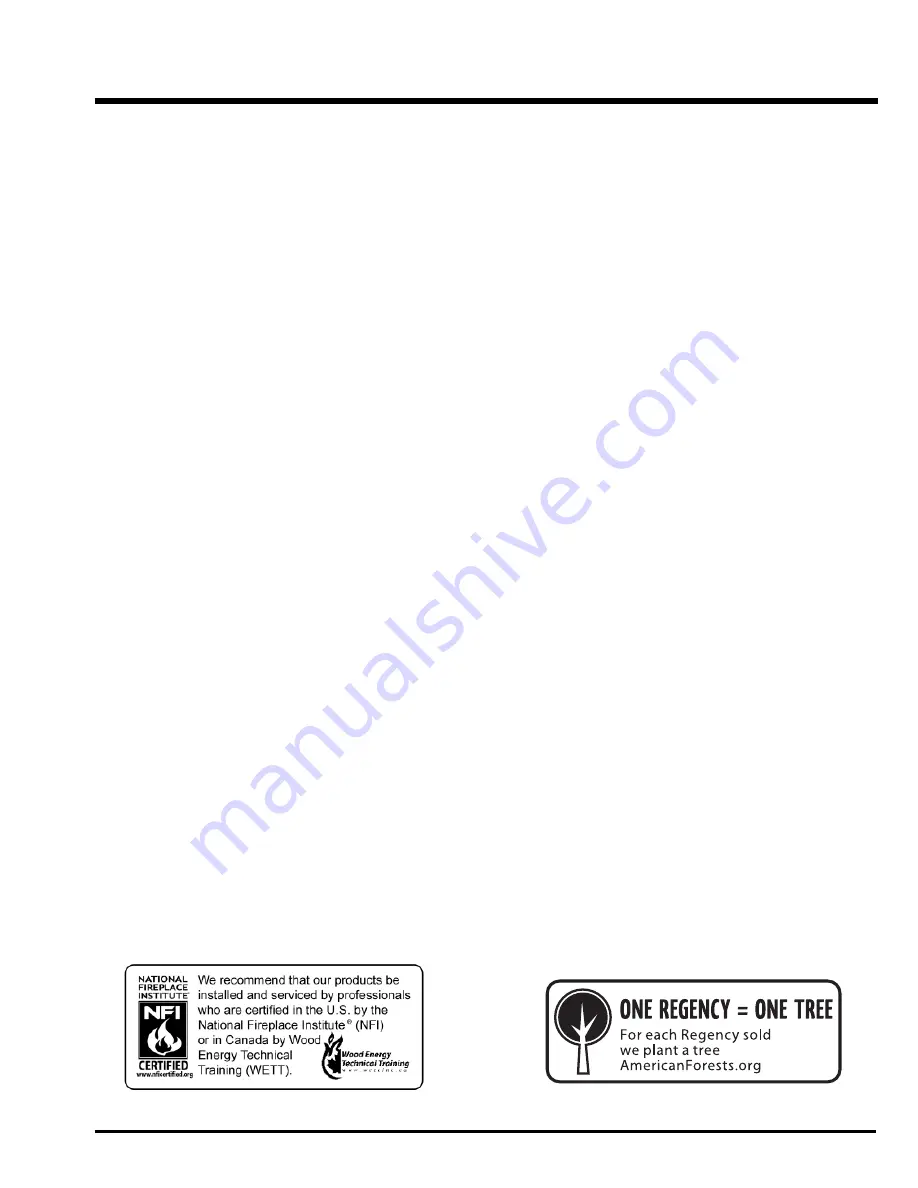 Regency LIBERTY L900E-LP Owners & Installation Manual Download Page 2