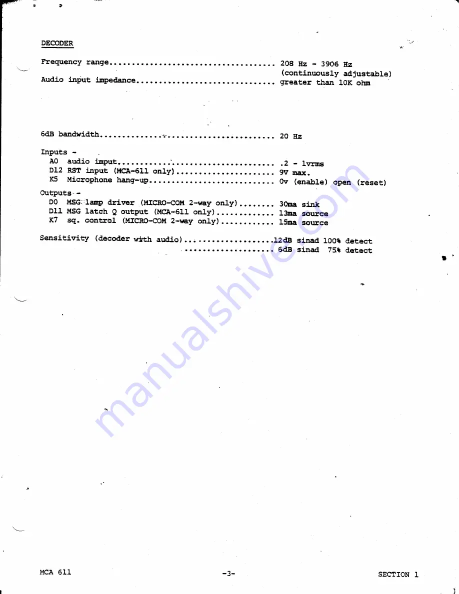 Regency MCA-611 Service Manual Download Page 6