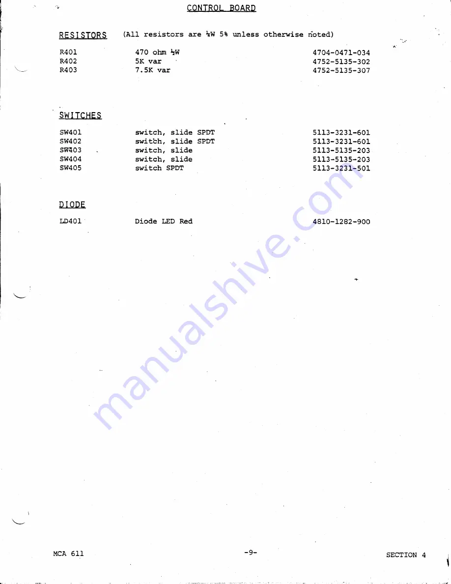 Regency MCA-611 Service Manual Download Page 40