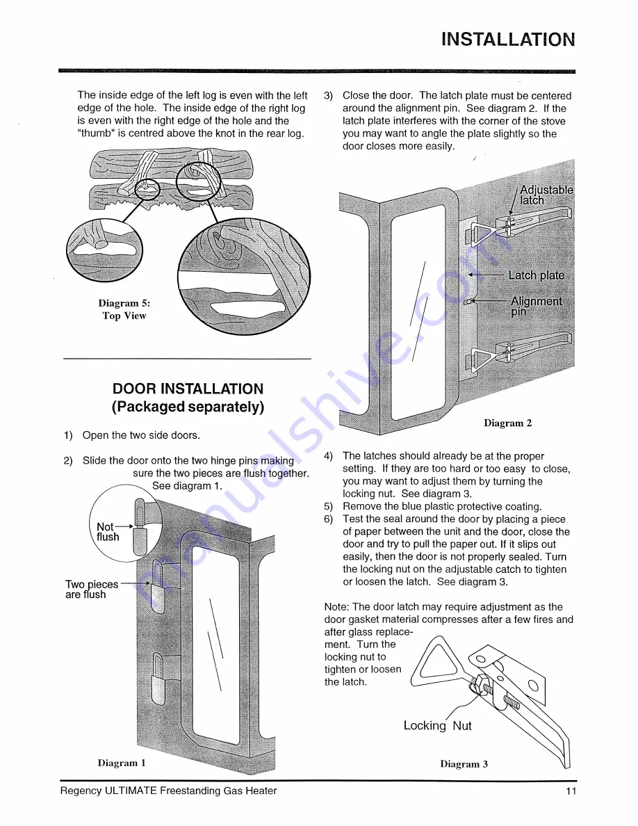 Regency ULTIMATE U43-LP Installation And Operating Instructions Manual Download Page 11