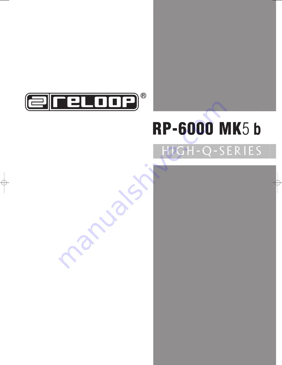 Reloop RP-6000 MK5 b Operation Manual Download Page 8