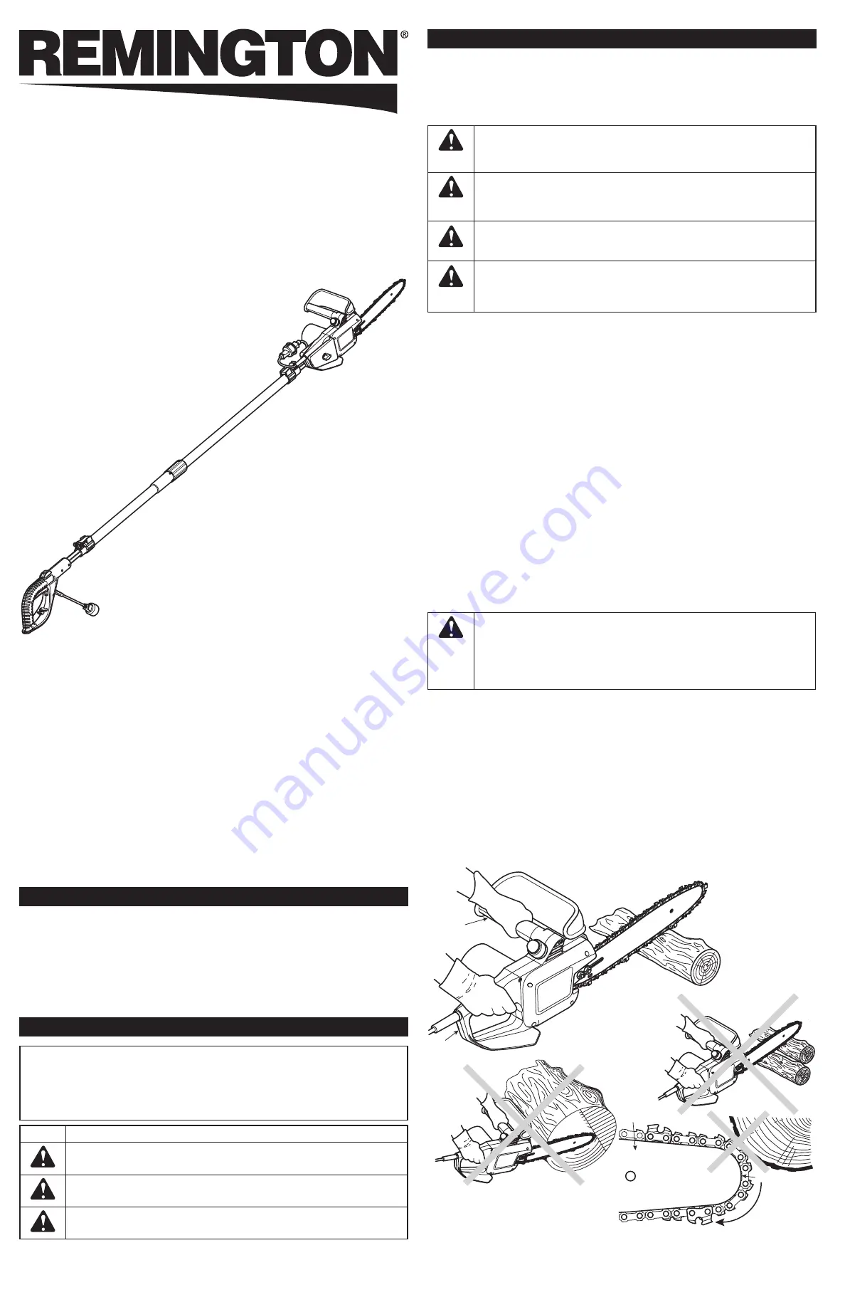 Remington RM1015SPS Operator'S Manual Download Page 1