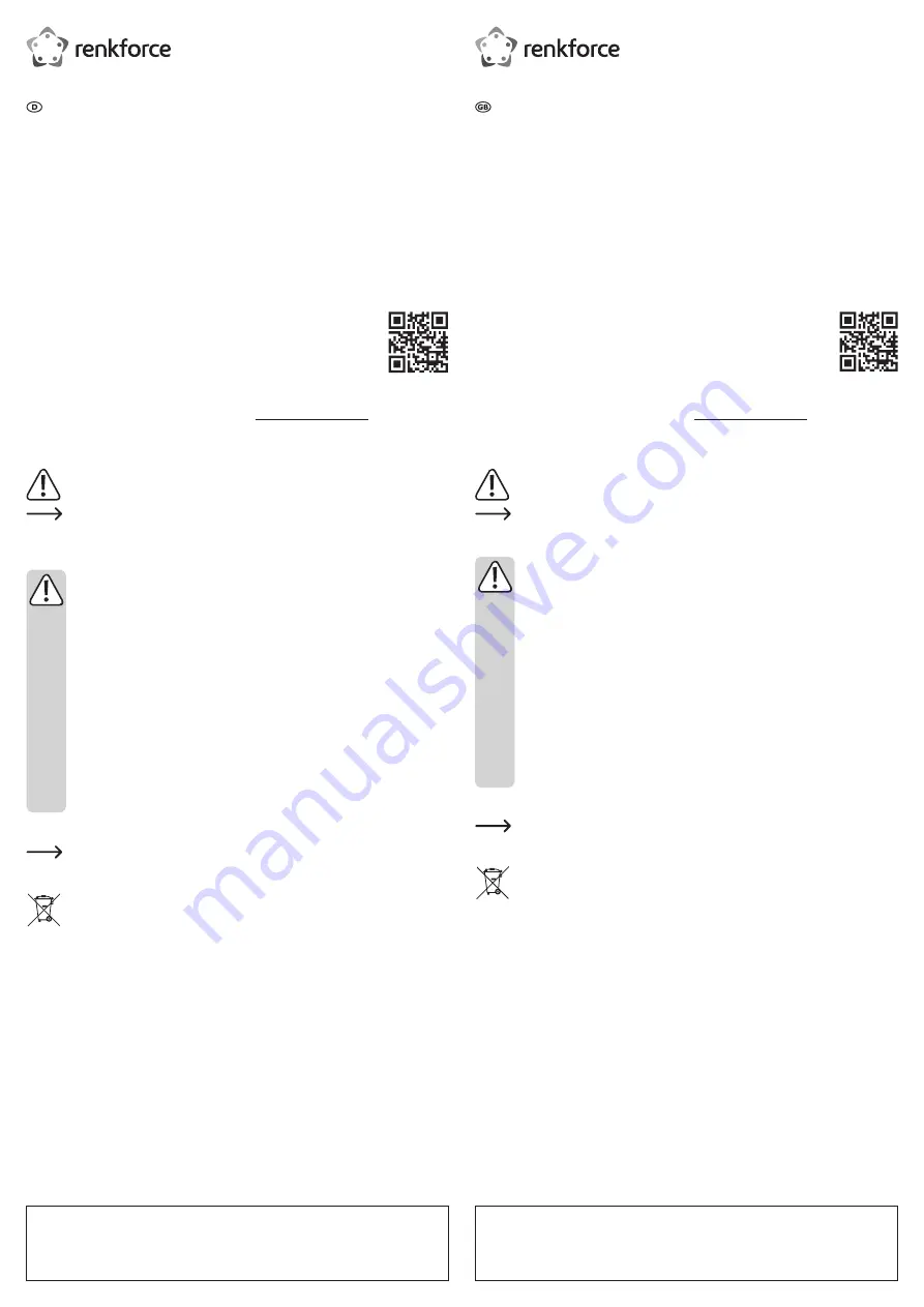 Renkforce 1688015 Operating Instructions Download Page 1