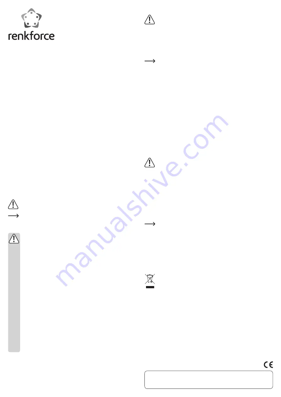 Renkforce RF-3894804 Operating Instructions Download Page 1