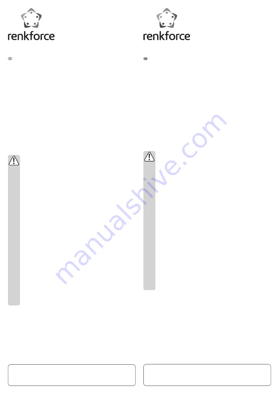 Renkforce RF-4033908 Скачать руководство пользователя страница 1