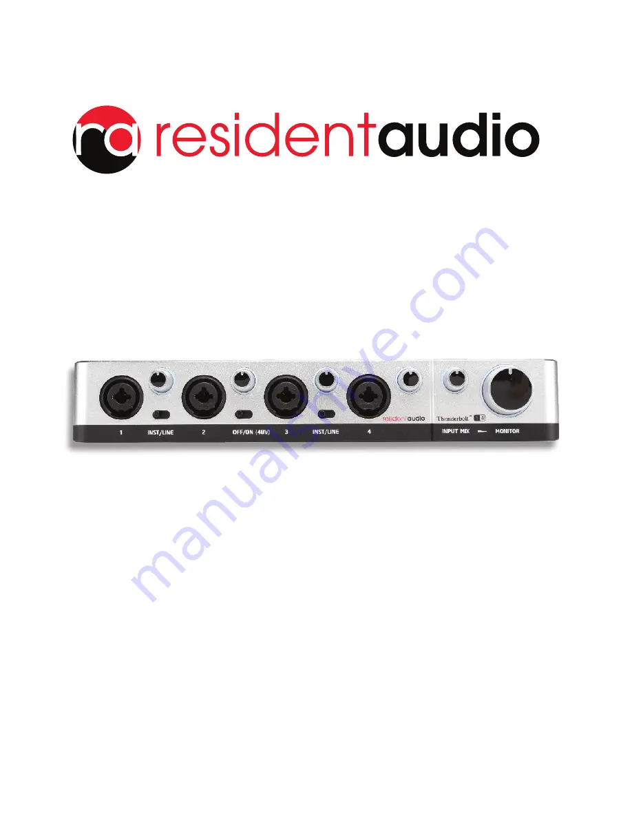 Resident Audio T4 Operation Manual Download Page 1