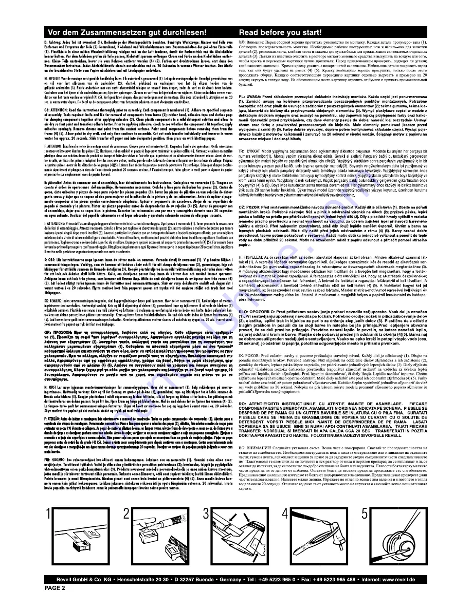 REVELL Ferrari 512 TR Assembly Instructions Manual Download Page 2