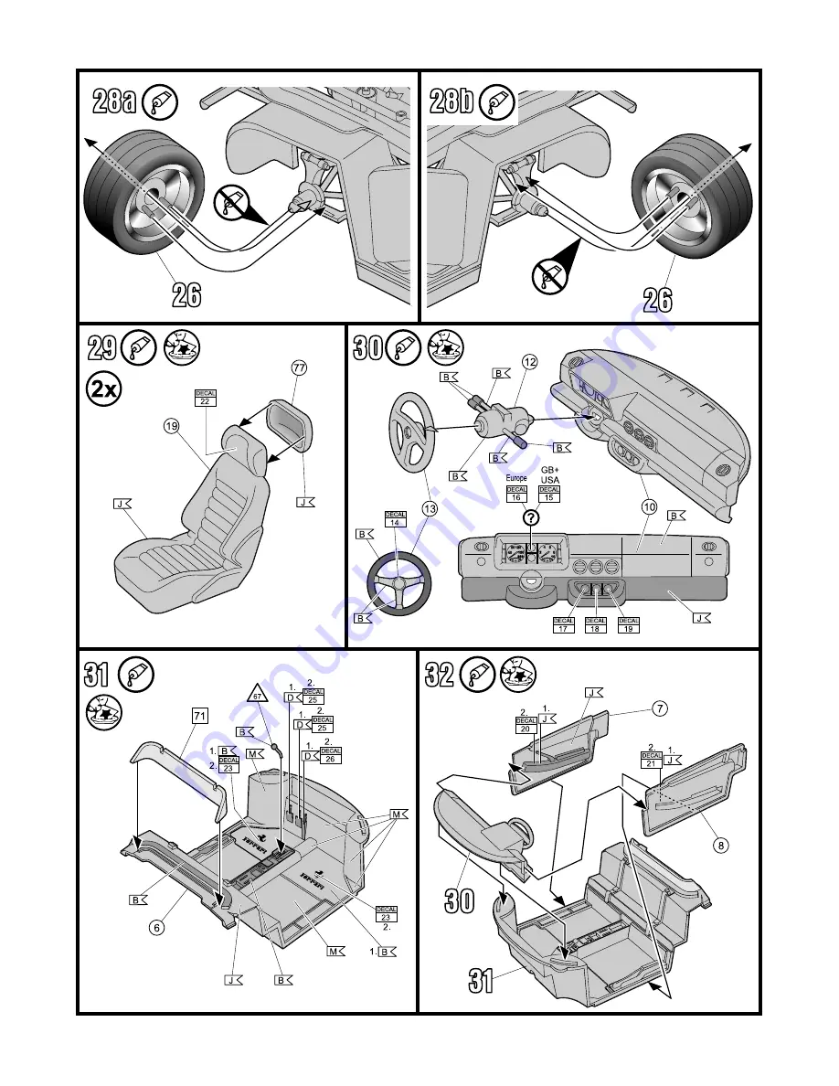 REVELL Ferrari 512 TR Assembly Instructions Manual Download Page 11