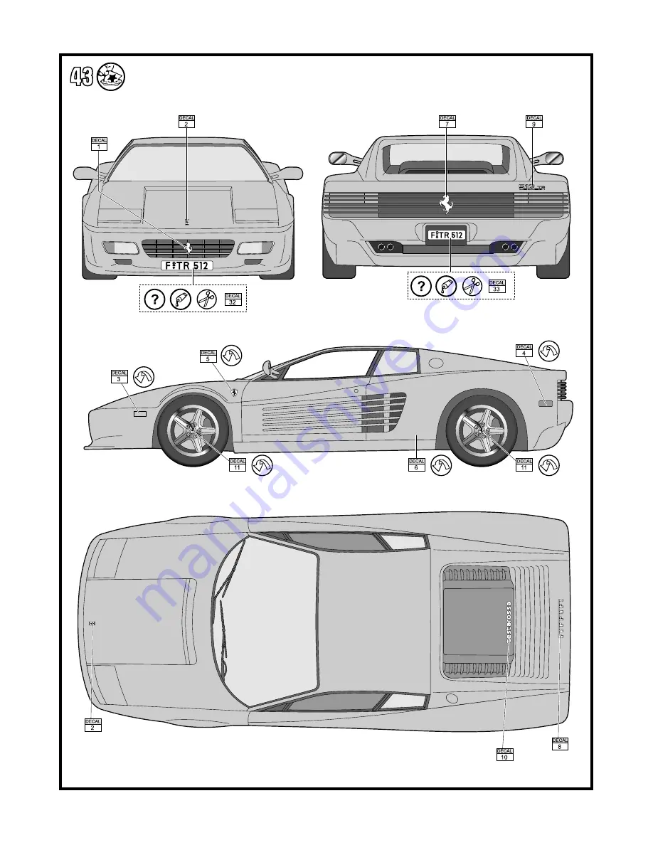 REVELL Ferrari 512 TR Assembly Instructions Manual Download Page 14