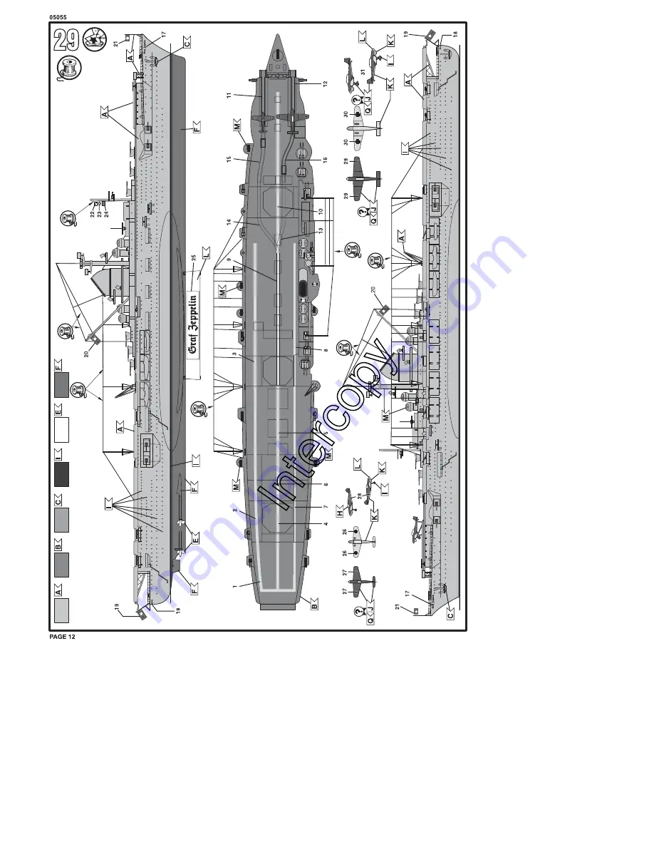 REVELL Graf Zeppelin Assembly Manual Download Page 12