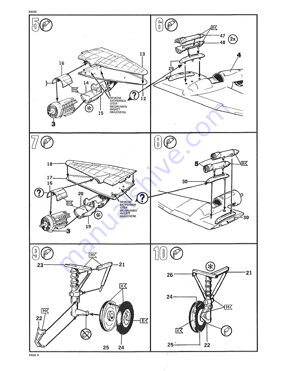 REVELL Junkers JU 88 A-4/D-1 Assembly Manual Download Page 4