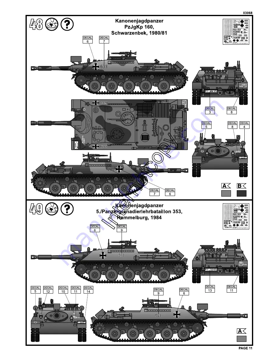 REVELL Kanonenjagdpanzer (KaJaPa) Assembly Manual Download Page 11