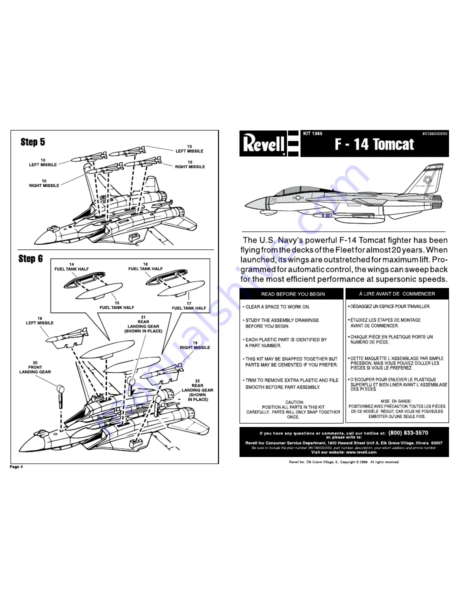 REVELL KIT 1365 Assembly Manual Download Page 1