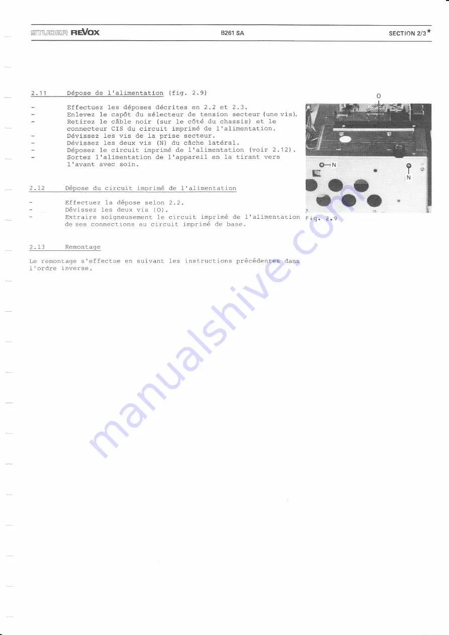 Revox B261 Service Instructions Manual Download Page 58