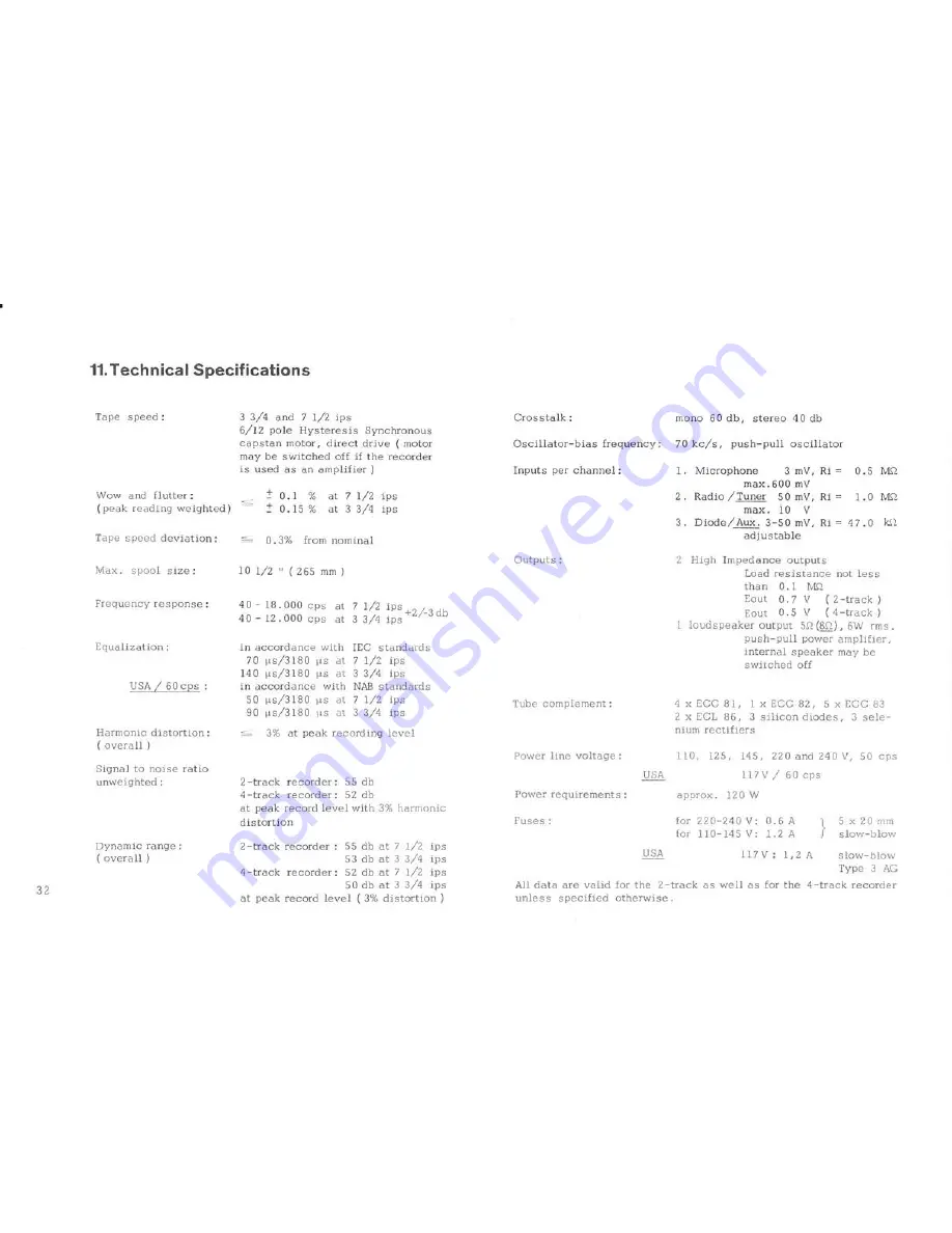 Revox G 36 Instruction Manual Download Page 33