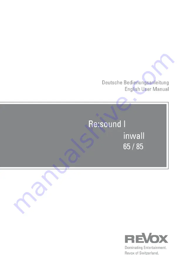 Revox Re:sound I inwall 65 Скачать руководство пользователя страница 1