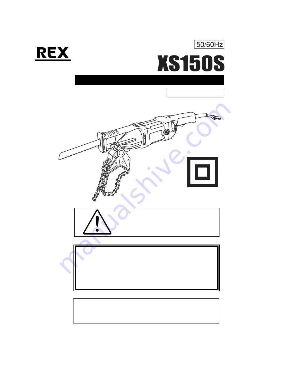 REX Hyper Saw XS150S Operation Manual Download Page 1