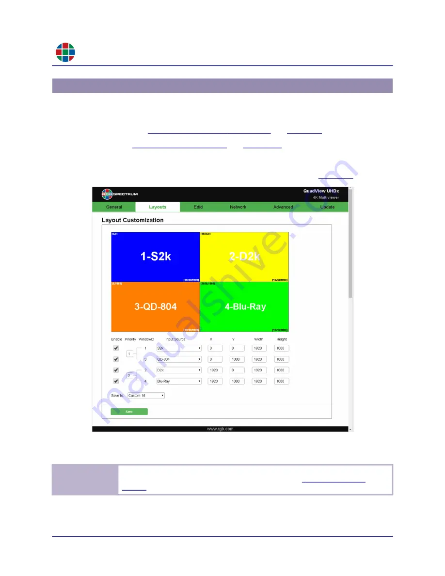 RGB Spectrum QuadView UHDx User Manual Download Page 38