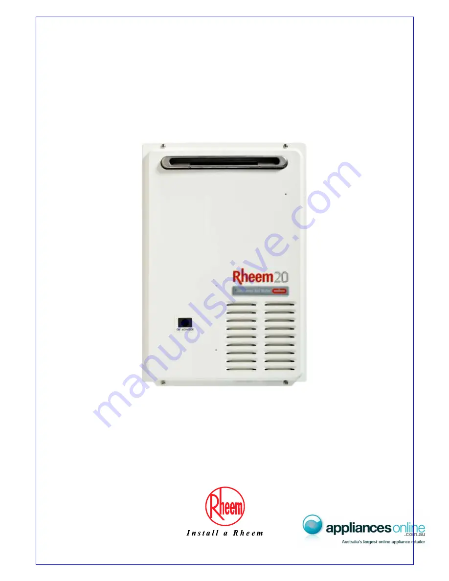 Rheem 18 Owner'S Manual & Installation Instructions Download Page 1