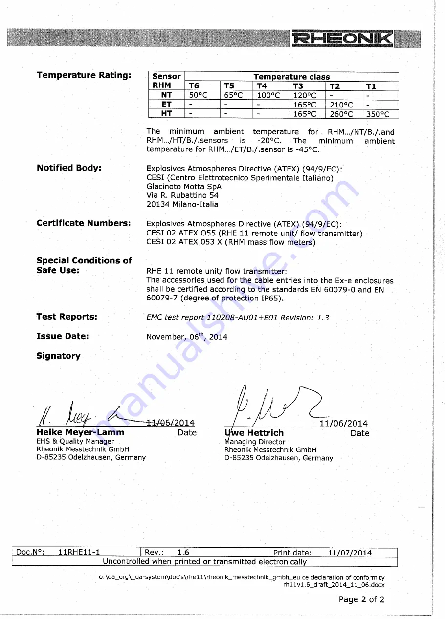 RHEONIK ETx Operation Manual Download Page 57