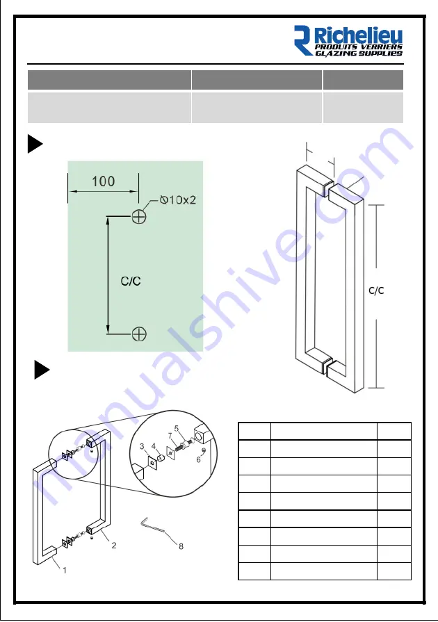 Richelieu 87D2S10006 Series Installation Instructions Download Page 1