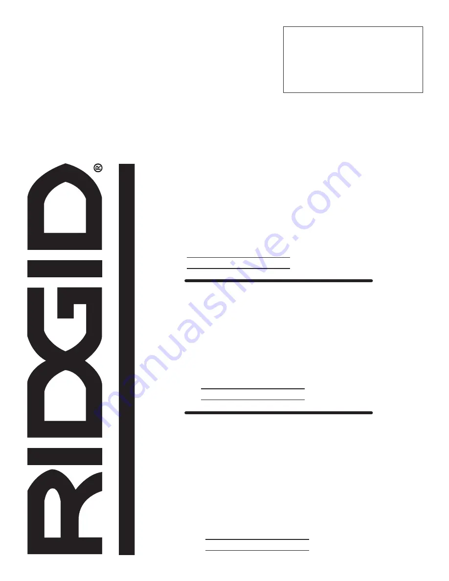 RIDGID RD9C7001P Series Operator'S Manual Download Page 70