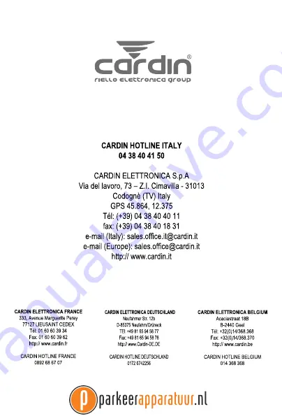 Riello Elettronica Cardin 230R4 Series Operation And Programming Instructions Download Page 44