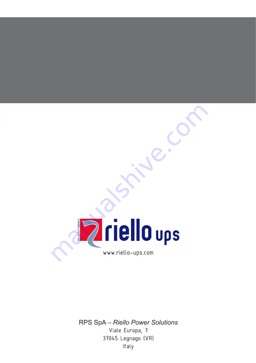 Riello UPS Sentinel Dual SDU 10000 Installation And User Manual Download Page 48