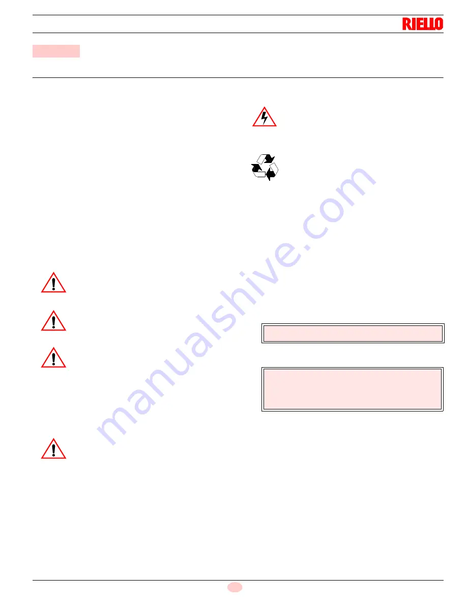 Riello RL 300 Installation, Use And Maintenance Instructions Download Page 5