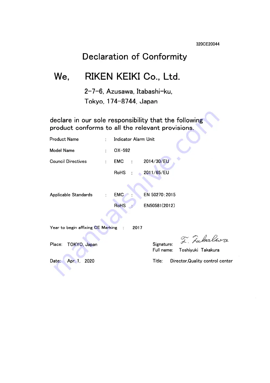 Riken Keiki OX-592 Скачать руководство пользователя страница 36