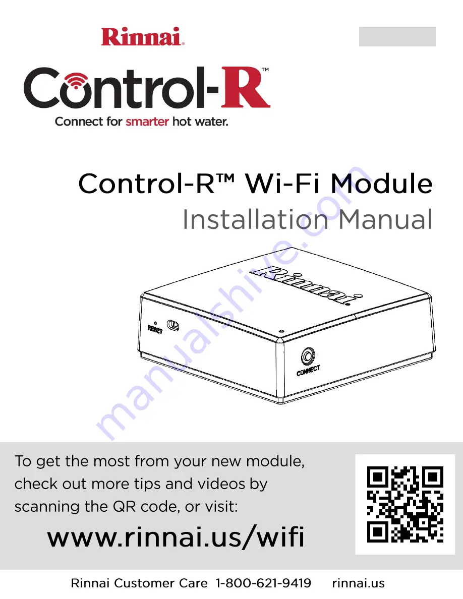 Rinnai Control-R Installation Manual Download Page 1