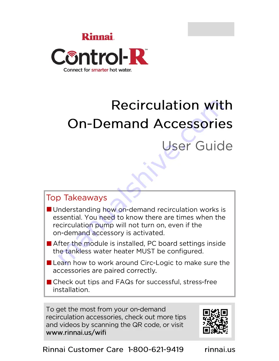 Rinnai Control-R User Manual Download Page 1