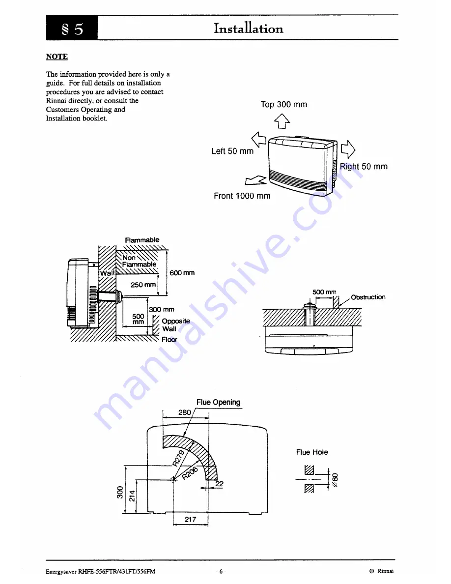 Rinnai RHFE-431 FT Service Manual Download Page 9