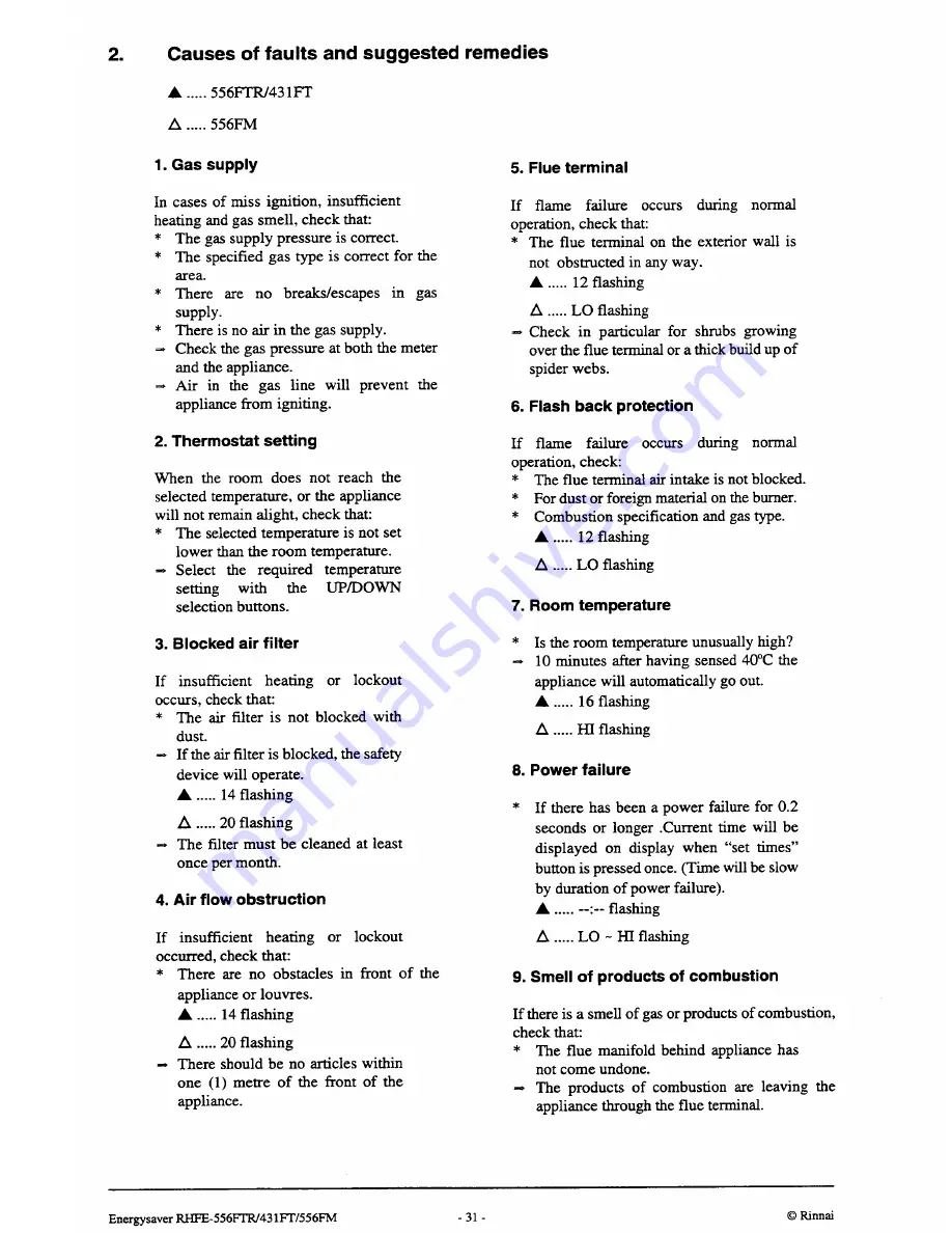 Rinnai RHFE-431 FT Скачать руководство пользователя страница 34