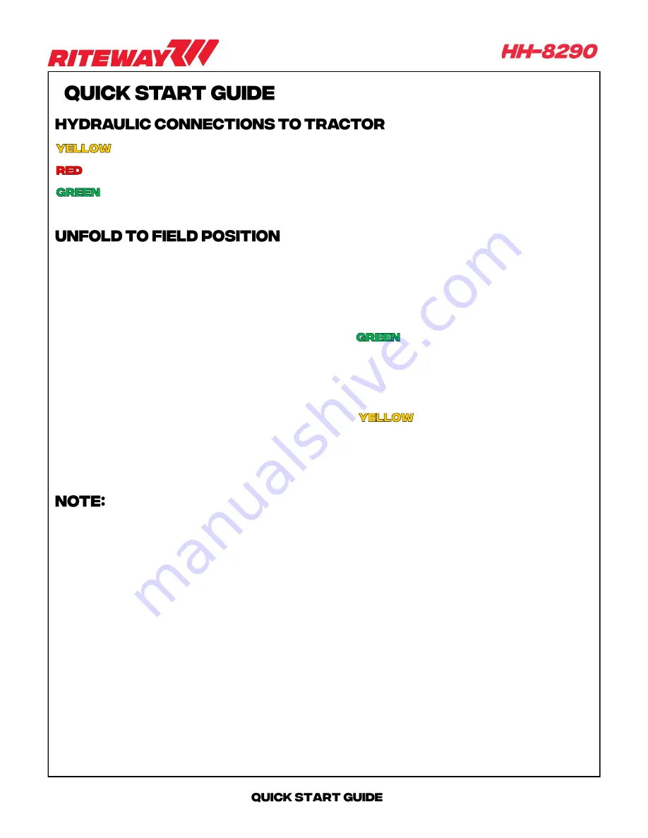 RITEWAY HH-8200 Operator'S Manual Download Page 3